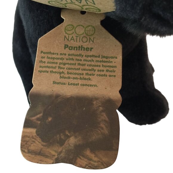 Aurora Eco Nation Black Panther Plush 8" Stuffed Animal Toy #35043 NWT - Picture 7 of 8